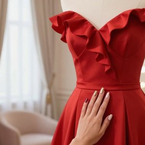 czerwona sukienka jakie paznokcie